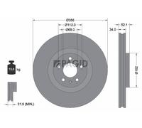 2x PAGID Bremsscheibe innenbelüftet Ø356mm für Audi A6 Avant 4G5 C7 4GD