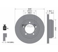 2x PAGID Bremsscheibe innenbelüftet gelocht Ø299mm für Porsche 718 Boxster 982