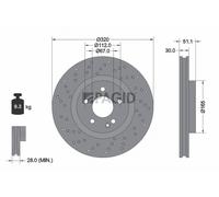 2x PAGID Bremsscheibe innenbelüftet gelocht Ø320mm für Mercedes-Benz A-Klasse