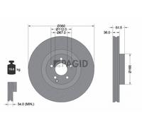 2x PAGID Bremsscheibe innenbelüftet gelocht Ø360mm für Mercedes-Benz S-Klasse