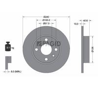 2x PAGID Bremsscheibe voll Ø240mm für Opel Corsa C F08 F68 Tigra Twintop
