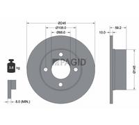 2x PAGID Bremsscheibe voll Ø245mm für Audi 80 8C B4 89 89Q 8A B3 Cabriolet