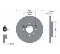 2x PAGID Bremsscheibe voll Ø247mm für Peugeot 206 Schrägheck 2A/C 206+ T3E 2L_