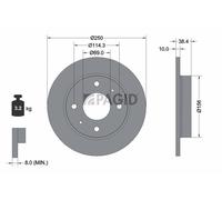 2x PAGID Bremsscheibe voll Ø250mm für Mitsubishi Colt VI Z3_A Z2_A RG Smart