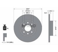 2x PAGID Bremsscheibe voll Ø257mm für Opel Corsa D S07 Fiat Grande Punto 199