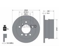2x PAGID Bremsscheibe voll Ø258mm für Mercedes-Benz Sprinter 2-T Kasten 901