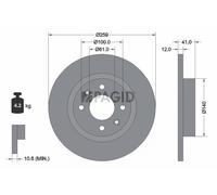 2x PAGID Bremsscheibe voll Ø259mm für Dacia Sandero II LS_ Smart Fortwo Coupe