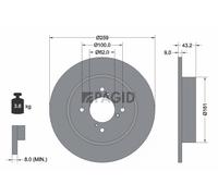 2x PAGID Bremsscheibe voll Ø259mm für Suzuki Swift IV FZ NZ