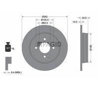 2x PAGID Bremsscheibe voll Ø262mm für Hyundai i20 Active GB BC3 BI3 KIA Rio