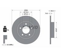 2x PAGID Bremsscheibe voll Ø264mm für Opel Corsa E X15 Adam M13 S07
