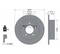 2x PAGID Bremsscheibe voll Ø275mm für KIA Carens III UN