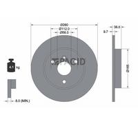 2x PAGID Bremsscheibe voll Ø280mm für Smart Fortwo Cabrio 451 450