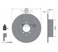 2x PAGID Bremsscheibe voll Ø302mm für Mitsubishi ASX GA_W_ Outlander II CW_W