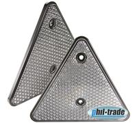 2x Reflektor Dreieck Rückstrahler WEISS Katzenauge Anhänger LKW E-Prüfzeichen