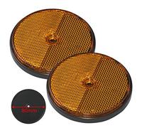 2X Reflektor orange Ø 80mm Anhänger Rückstrahler XL Seitenstrahler LKW Wohnwagen