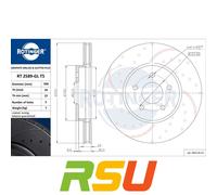 2x Bremsscheibe Vorderachse gelocht RT 2589-GL T5 ROTINGER für FORD JAGUAR