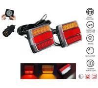 2x LED Rückleuchten Satz Magnet 4 Funktionen E4 7 polig Auto Anhänger Wohnwagen