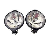 2x Rund Fernscheinwerfer, Fernlicht, Zusatzscheinwerfer, Halogen mit Positionslicht 183 mm 12V 24V E20 für Fahrzeuge wie Baumaschinen, Baggern, Selbsfahrende Transporter, Trekker, Schlepper usw.