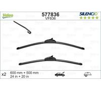 2x Scheibenwischerblatt vorne Flachbalkenwischblatt 577836 VALEO für RENAULT BMW