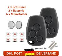 2x Schlüsselgehäuse Für Renault Trafic Master Dacia Opel Vivaro Movano + 6Taster