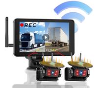 2x Solar Rückfahrkamera Funk Kabellos mit 7 ZOLL IPS Monitor Für LKW Van Auto RV