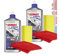 Sonax Brilliant Wax 1 Hybrid NPT Xtreme 3-tlg. Set Politur/Schwamm/Microfaser
