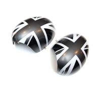 2x Spiegelkappen Union Jack Silber Schwarz Für MINI Cooper R50 R52 R53 2000-2008