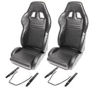 2x TA TECHNIX Sportsitz Halbschale links+rechts +Laufschienen schwarz Kunstleder