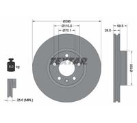2x TEXTAR Bremsscheibe 92057700 für OPEL