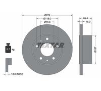 2x TEXTAR Bremsscheibe 93104700 passend für IVECO