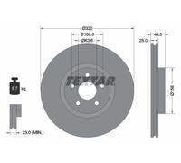 2x TEXTAR Bremsscheibe Bremsscheiben Satz Bremsen PRO+ Vorne 92149105