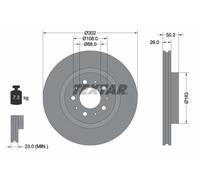 2x TEXTAR Bremsscheibe Bremsscheiben Satz Bremsen Vorne 92092300