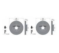 2x Textar Pro Bremsscheiben 368mm Innenbelüftet Vorne Passend Für Porsche Cayenn Bremsscheibe: A.b.s.: 18020 Ate: 24013601111 Audi: 7l8615301a Blue