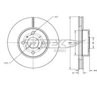 2x TOMEX Brakes Bremsscheibe TX 70-72 für PRIMERA NISSAN P11 ALMERA 2 N16 WP11
