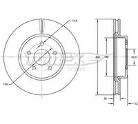 2x TOMEX Brakes Bremsscheibe TX 72-80 für BA7 MONDEO FORD 4 Turnier Van EcoBoost