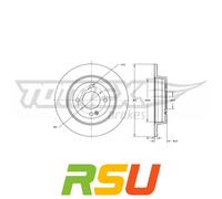 2x Tomex Brakes Bremsscheibe TX 73-35 Höhe 43,9 mm Bremsscheibenart voll