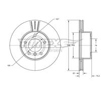 2x TOMEX Brakes Bremsscheibe TX 74-01 für BMW 1er F20 3er Touring F31 F30 F80