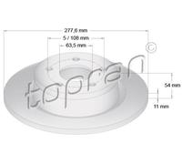 2x TOPRAN 302 249 Bremsscheibe für FORD