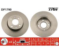 2x TRW Bremsscheibe DF1790 für ALFA ROMEO FIAT LANCIA