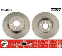 TRW Bremsscheibe hinten rechts links voll 300mm für MERCEDES-BENZ DF4805