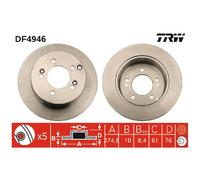 2x TRW Scheibenbremse hinten 25987334