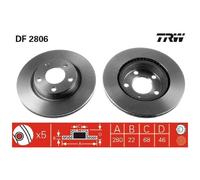 2x TRW Scheibenbremse vorne 26191026