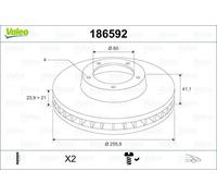 Valeo Bremsscheibe 186592 – vorne belüftet 256 mm – passend für Opel/Vauxhall (rechts/links)