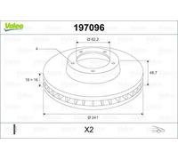 2x VALEO 197096 Bremsscheibe für HYUNDAI KIA