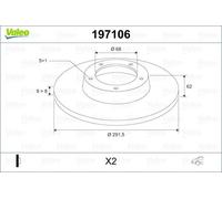 2x VALEO 197106 Bremsscheibe passend für NISSAN