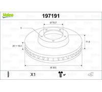 2x VALEO 197191 Bremsscheibe für CHEVROLET OPEL