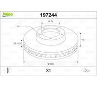 2x VALEO 197244 Bremsscheibe für OPEL SAAB