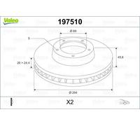 2x VALEO 197510 Bremsscheibe für CITROËN MITSUBISHI PEUGEOT
