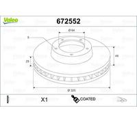 2x VALEO 672552 Bremsscheibe für FORD VOLVO