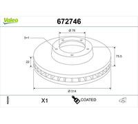 2x VALEO Bremsscheibe Hinterachse belüftet Ø314mm für VW Transporter V Bus 7HB